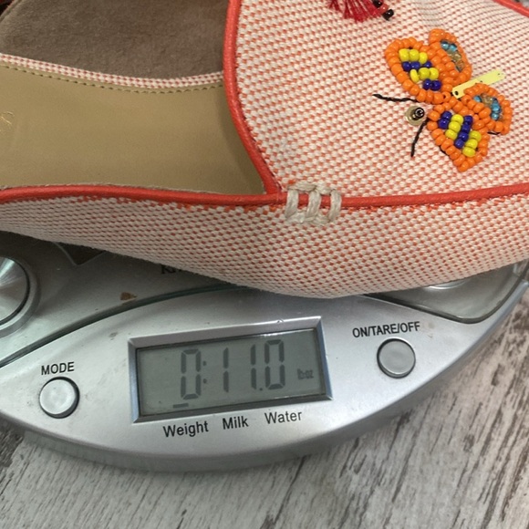 Talbots Ryan Mule Slip On 6.5 Flat Orange Novelty Dragonfly Beaded Embroidered - Picture 9 of 9